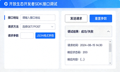 开放生态开发者SDK接口调试界面