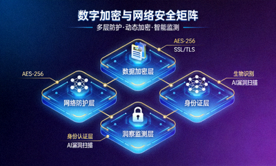 数字加密与网络安全矩阵概念图